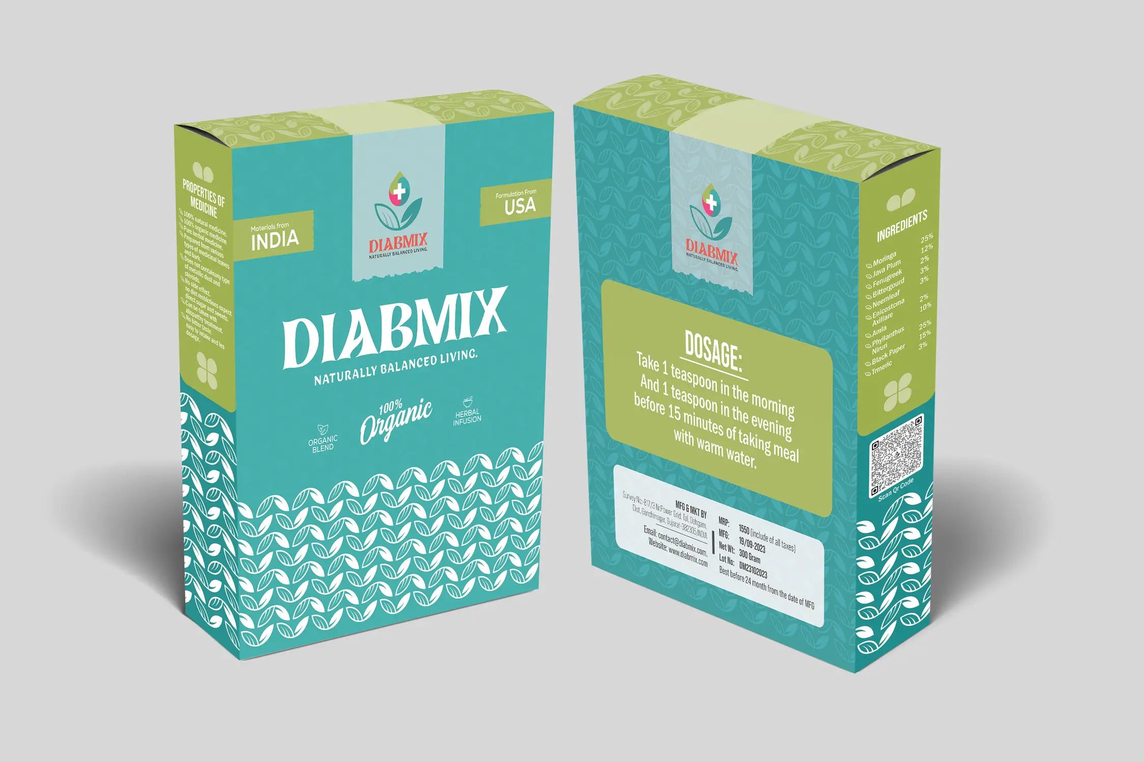 Diabmix front and back packet mockup